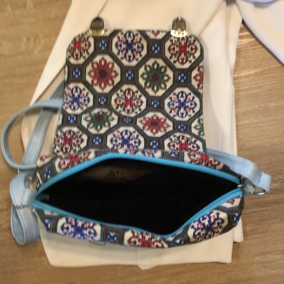 Massimo Dutti powder blue and print crossbody bag - Picture 5 of 7